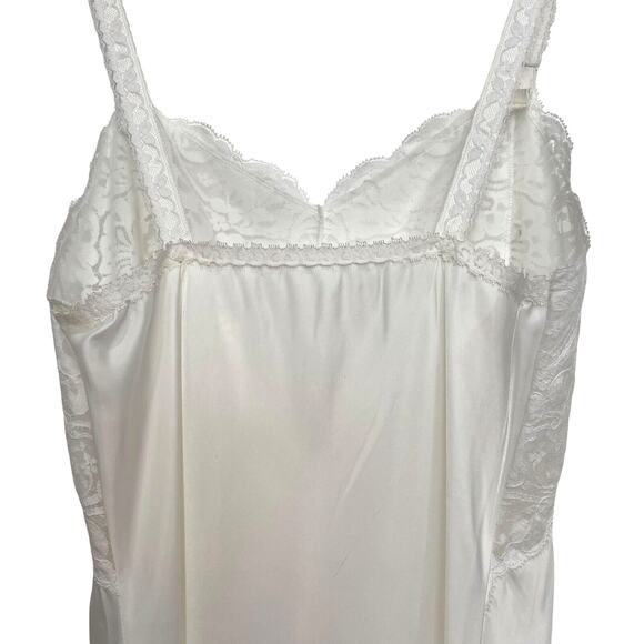 NWT Vintage 90s Wondermaid Bridal White Satin & Lace Full Slip Dress Size 34 - Picture 11 of 13